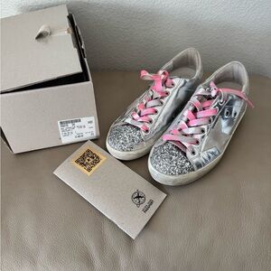 Golden Goose superstar metallic Silver  Women's Shoes size 38